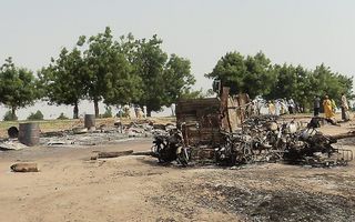 Ravage na een aanslag door Boko Haram in Nigeria afgelopen zomer. Foto EPA