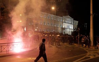 Griekse demonstranten. Foto EPA