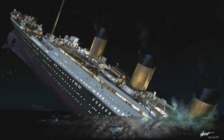 De zinkende Titanic                Sheezyart.com