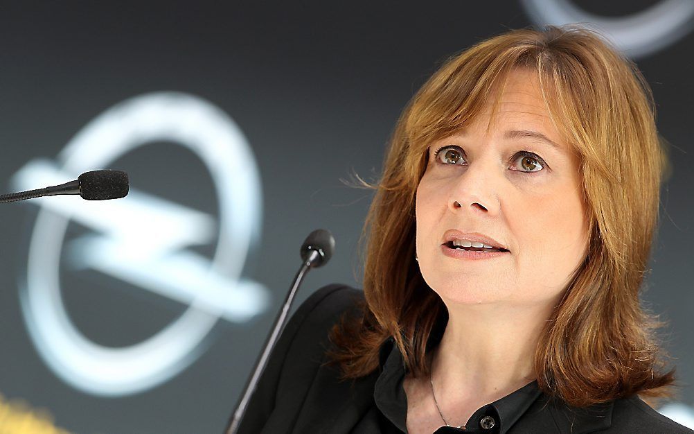 Bestuursvoorzitter Mary Barra van de Amerikaanse autofabrikant General Motors gaat 14,4 miljoen dollar (10,5 miljoen euro) per jaar verdienen.  beeld AFP