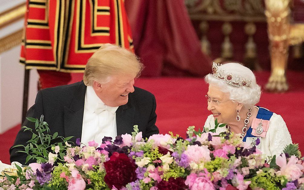 Trump en koningin Elizabeth. beeld AFP