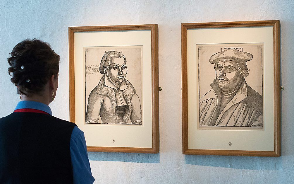 Portretten van Katharina von Bora en Maarten Luther, in Torgau. beeld EPA