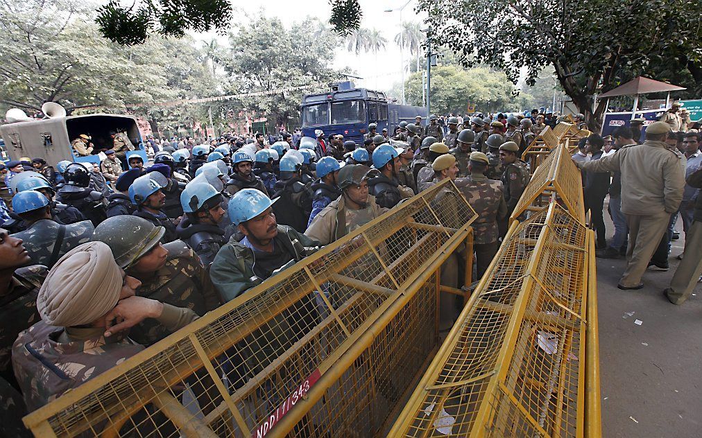 Betoging in New Delhi. Foto EPA