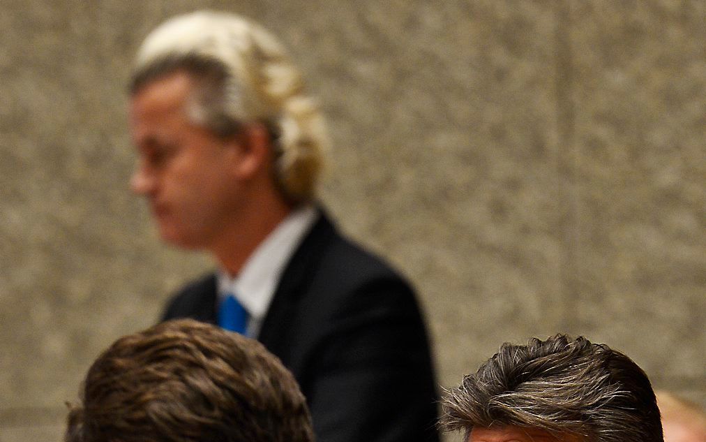 Rutte, Wilders en Verhagen, april 2012. Foto ANP