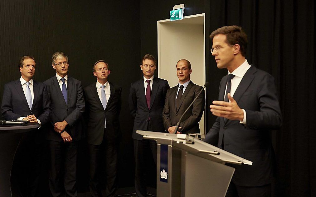 Rutte nadat het herfstakkoord is gesloten. Beeld ANP