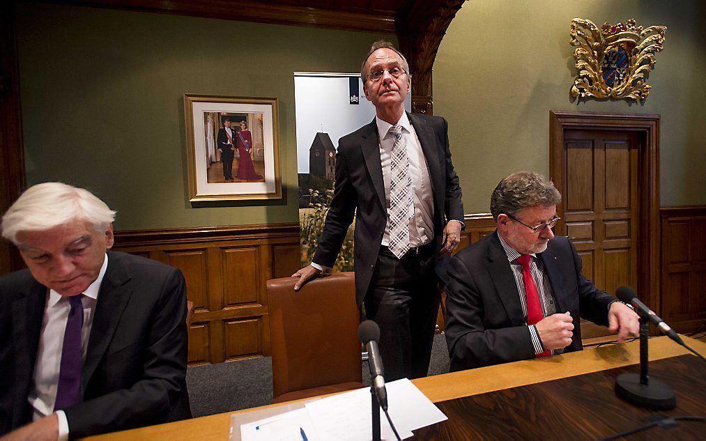 Minister Kamp na afloop van het gesprek met honderden gedupeerden van de aardgaswinning in het provinciehuis van Groningen. beeld ANP