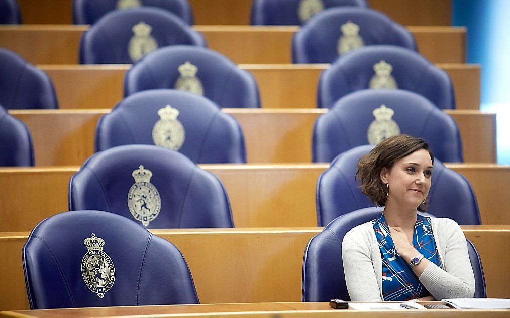 Nine Kooiman (SP) in de Tweede Kamer tijdens het debat over de bezuinigingen op het gevangeniswezen. beeld ANP