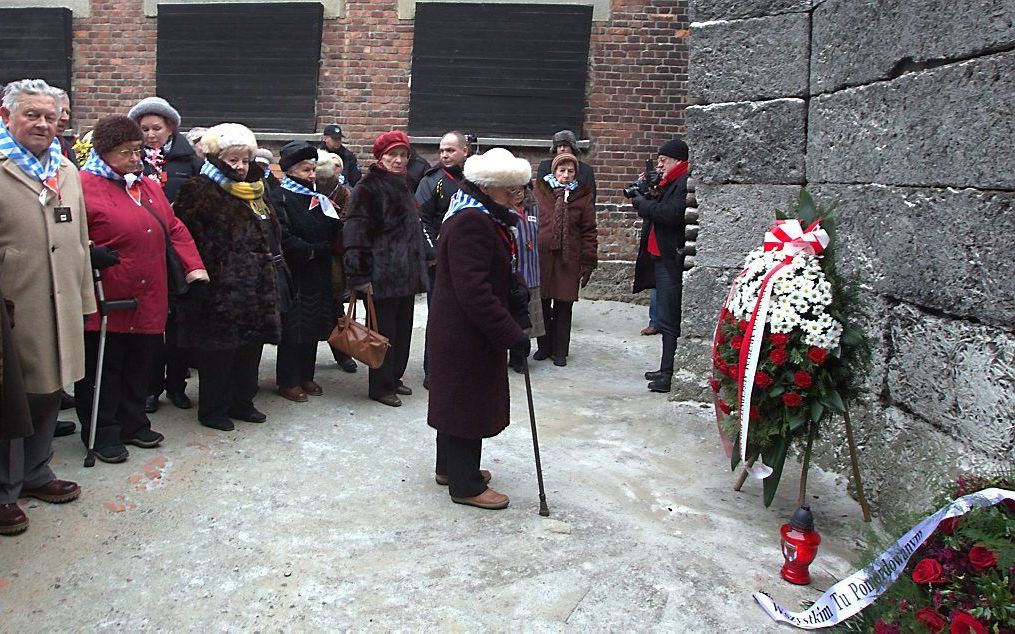 In Auschwitz is maandag de bevrijding, 69 jaar geleden, van het voormalige Duitse vernietigingskamp herdacht. beeld EPA