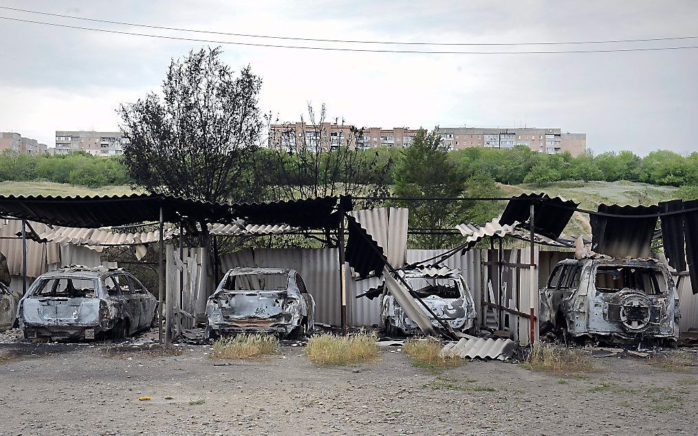 Ravage na hevige strijd in Loehansk. Foto EPA