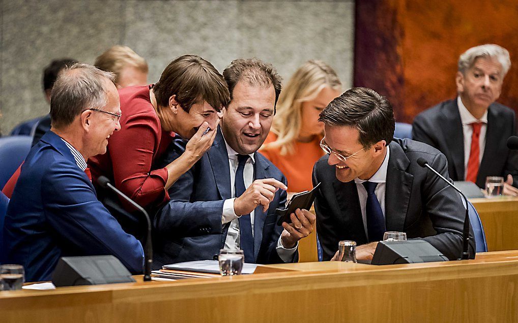 Kamp, Ploumen, Asscher en Rutte. beeld ANP