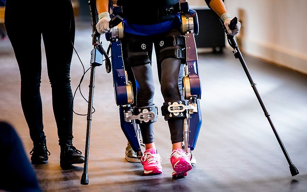 Exoskelet MARCH III, dat in 2018 werd gepresenteerd. beeld ANP