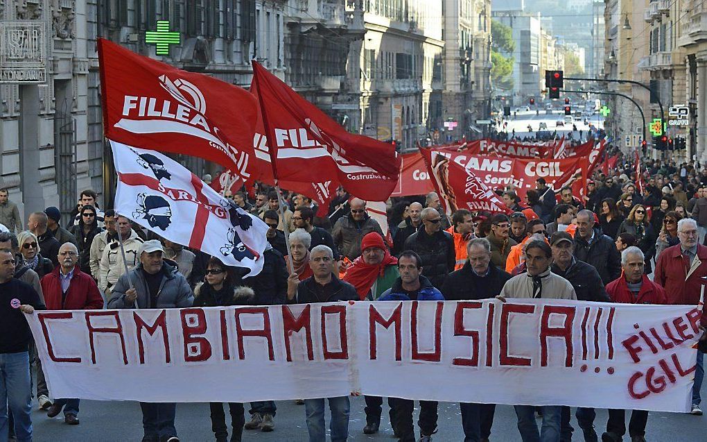 Demonstraties in Italië.   Foto EPA