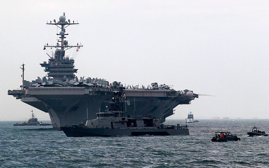 CBS News meldt dat er voorbereidingen gaande zijn voor een operatie tegen Syrië. Foto: USS George Washington. Foto EPA