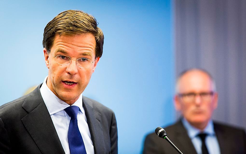 Persverklaring Rutte en Timmermans. beeld ANP