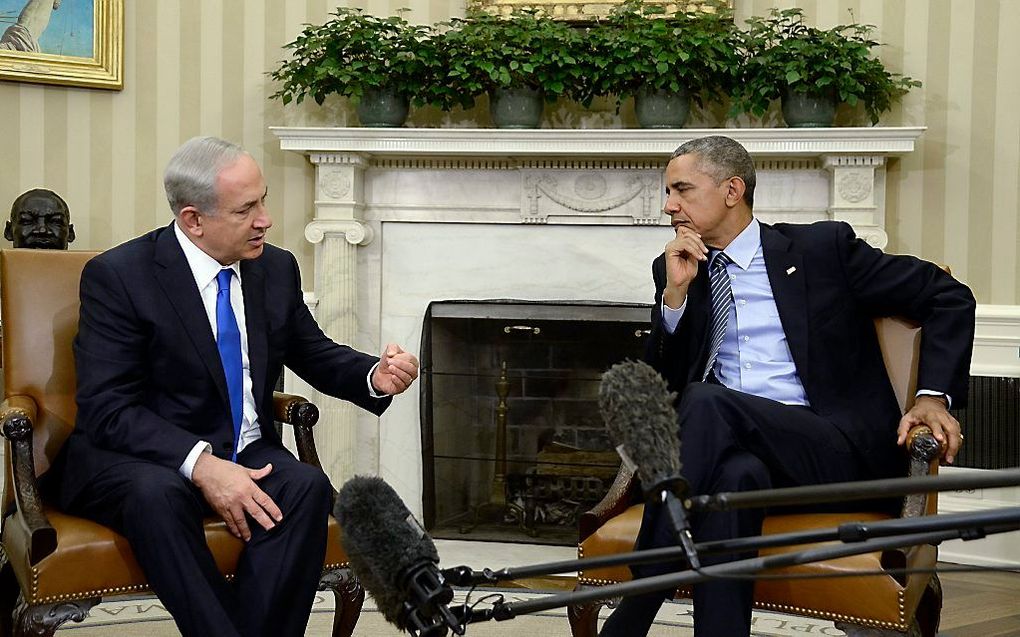 De Israëlische premier Netanyahu (links) en de Amerikaanse president Obama tijdens een ontmoeting in Washington in november 2015. beeld