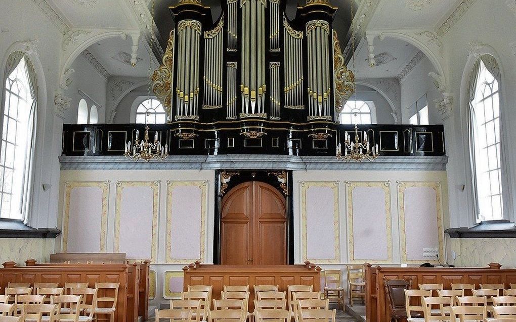 Het gerestaureerde orgel in de kerk van Baaium. beeld Marchje Andringa