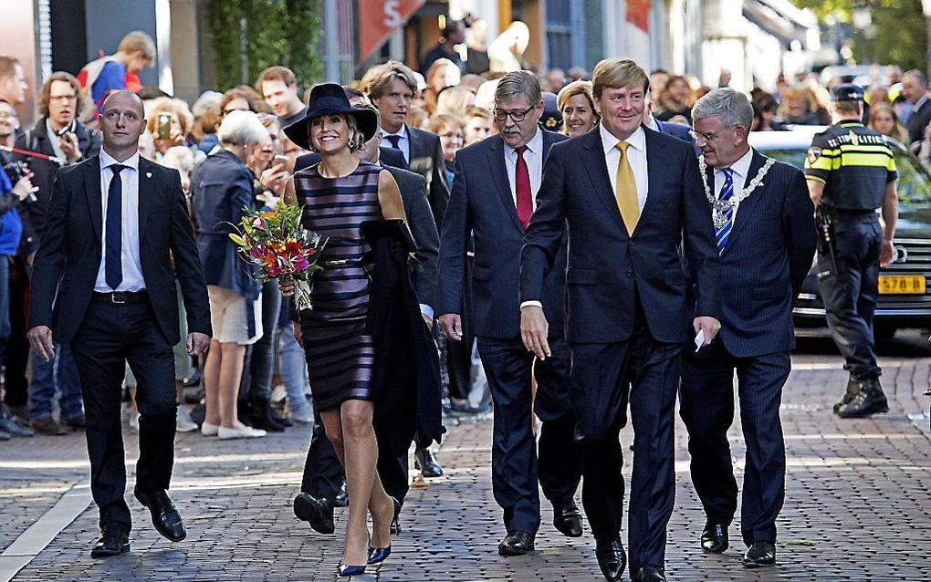 Koning Willem-Alexander en koningin Máxima maandagmiddag in Utrecht. beeld ANP