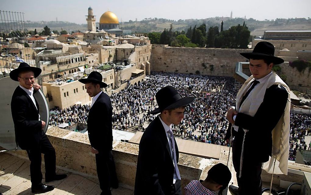 Zicht op de Tempelberg in Jeruzalem.  beeld EPA, Abir Sultan