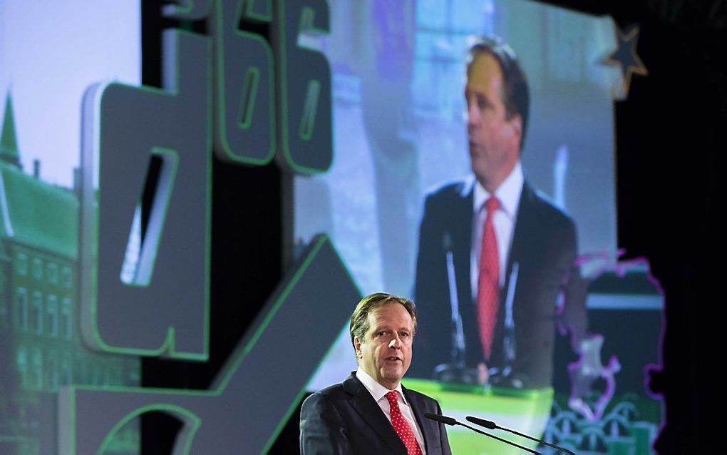 D66-leider Pechtold op het jubileumcongres van zijn partij, beeld ANP.