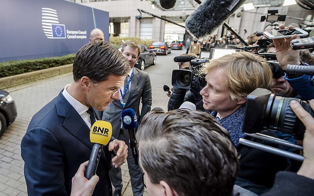 Premier Rutte op vergadering EU. beeld ANP, Jonas Roosens.