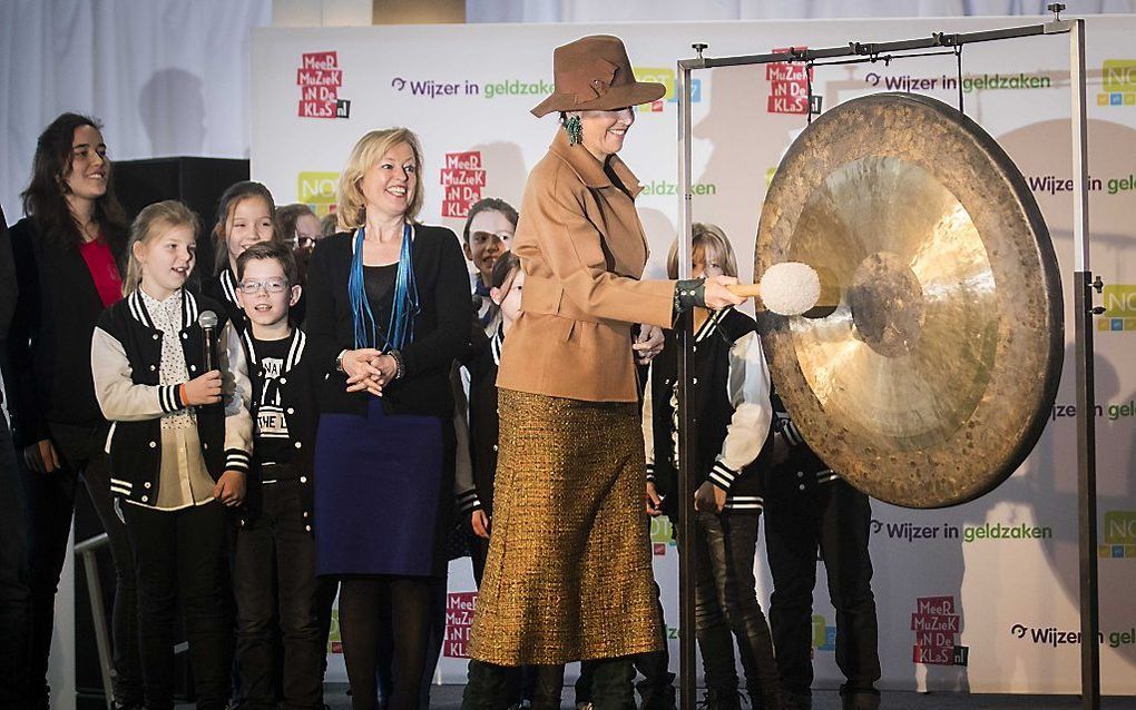 Koningin Máxima opent dinsdagochtend de Nationale Onderwijstentoonstelling in de Jaarbeurs in Utrecht. beeld ANP