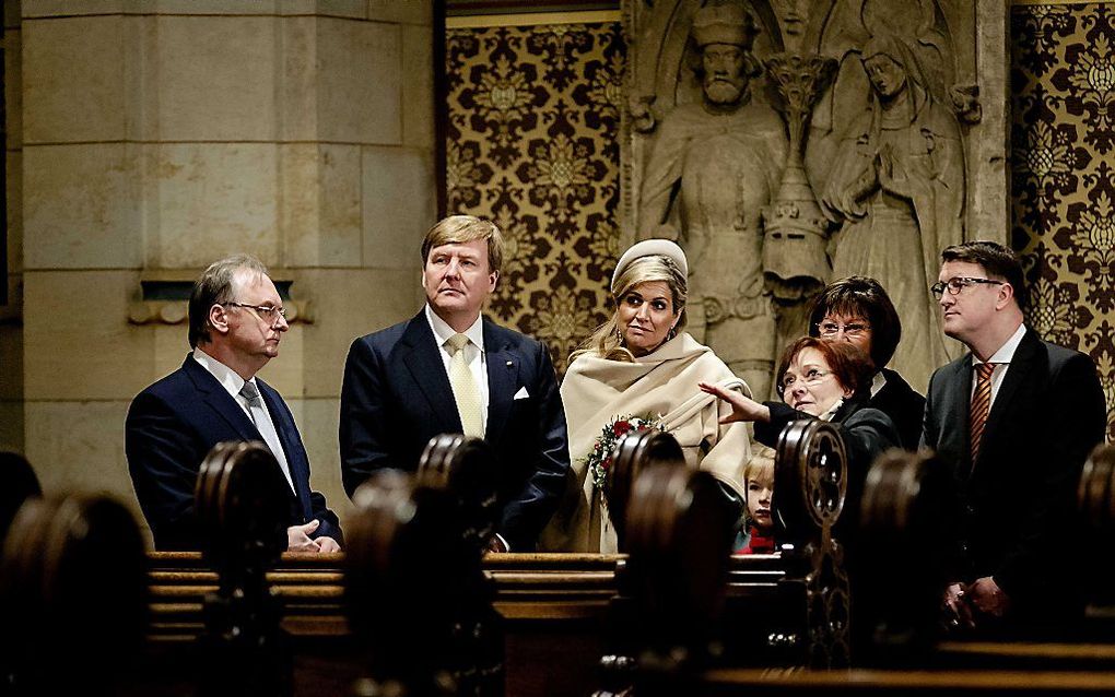 Koning Willem-Alexander en koningin Máxima in de Slotkerk van Wittenberg. beeld ANP