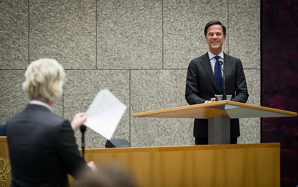 Wilders in debat met Rutte, beeld ANP, Bart Maat.