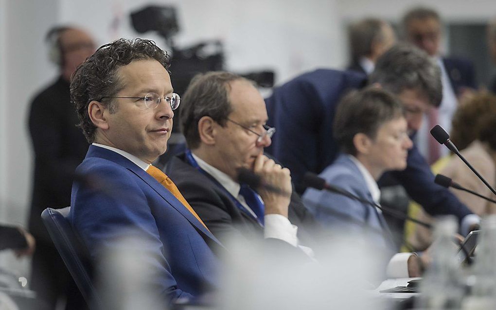 Voorzitter van de Eurogroep Dijsselbloem afgelopen weekend tijdens de Eurogroep op Malta. De ministers van Financiën van de Eurolanden vergaderden over het steunprogramma voor Griekenland. beeld ANP, Jonas Roosens