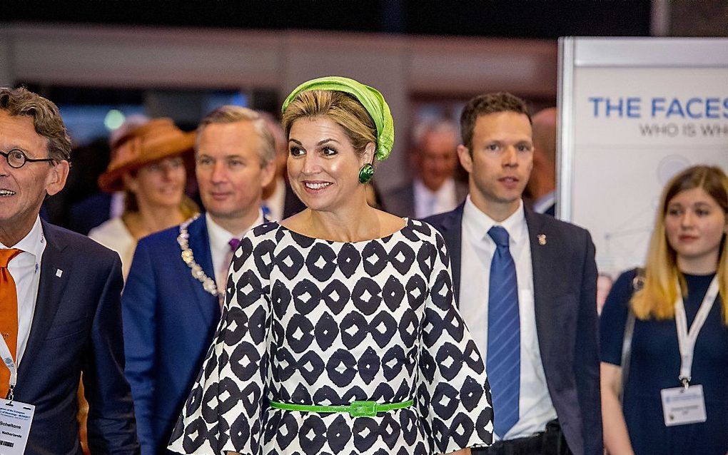 Koningin Máxima woont in de RAI het congres van de European Academy of Neurology bij. beeld ANP