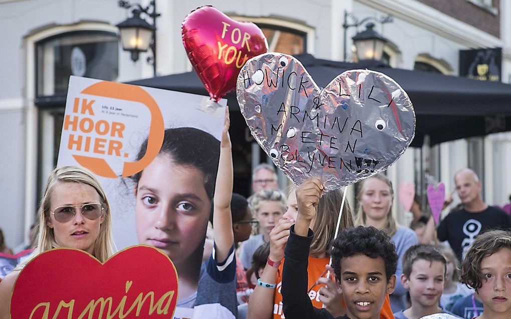 Protest tegen uitzetting. beeld ANP