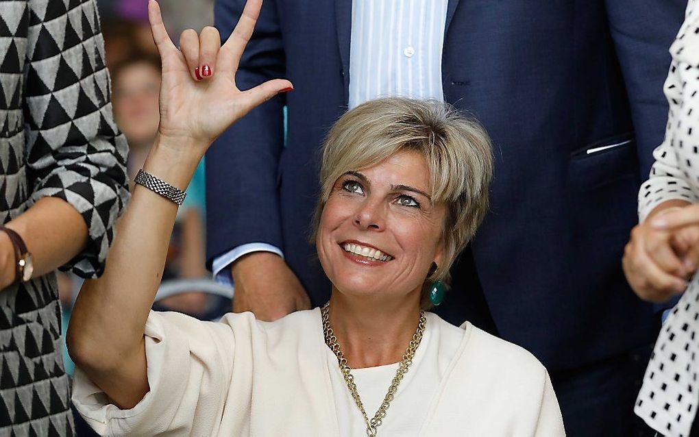 Prinses Laurentien bij de opening van de Week van de Alfabetisering. beeld ANP