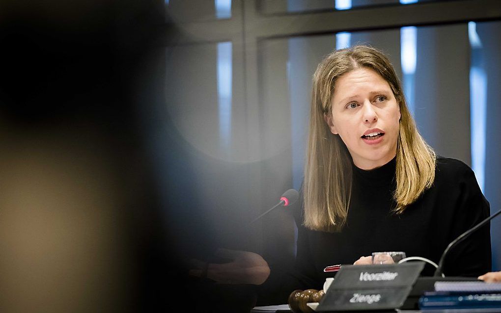 Minister Schouten (Landbouw) donderdag tijdens haar eerste algemeen overleg als bewindsvrouw met de Tweede Kamer. beeld ANP, Bart Maat