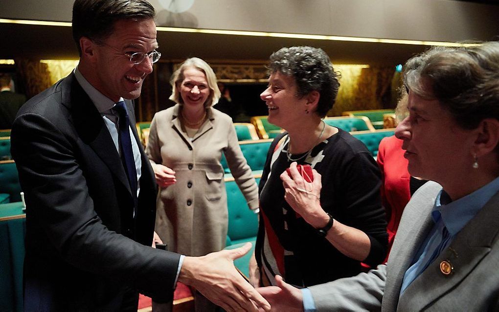 Premier Rutte in de Senaat, beeld ANP, Martijn Beekman.