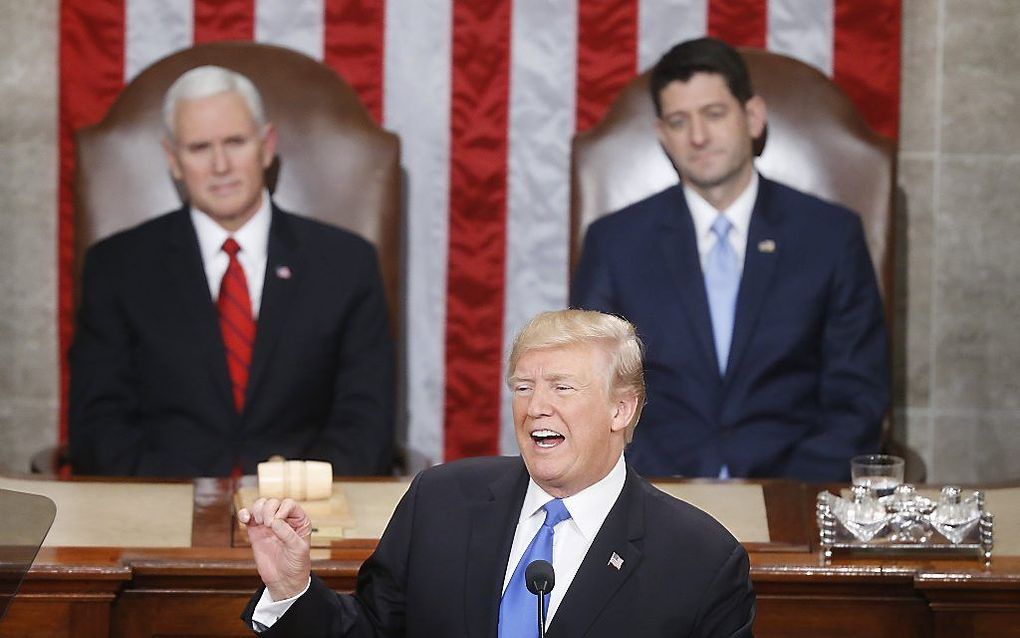 De Amerikaanse president Trump heeft aangekondigd dat de VS hun nucleaire arsenaal grondig gaan moderniseren. beeld EPA, Michael Reynolds