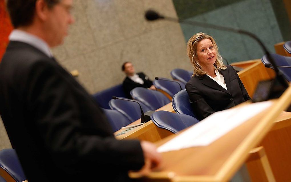 Kajsa Ollongren, Minister van Binnenlandse Zaken en Koninkrijksrelaties tijdens het Tweede Kamerdebat over de afschaffing van het raadgevend referendum. beeld ANP