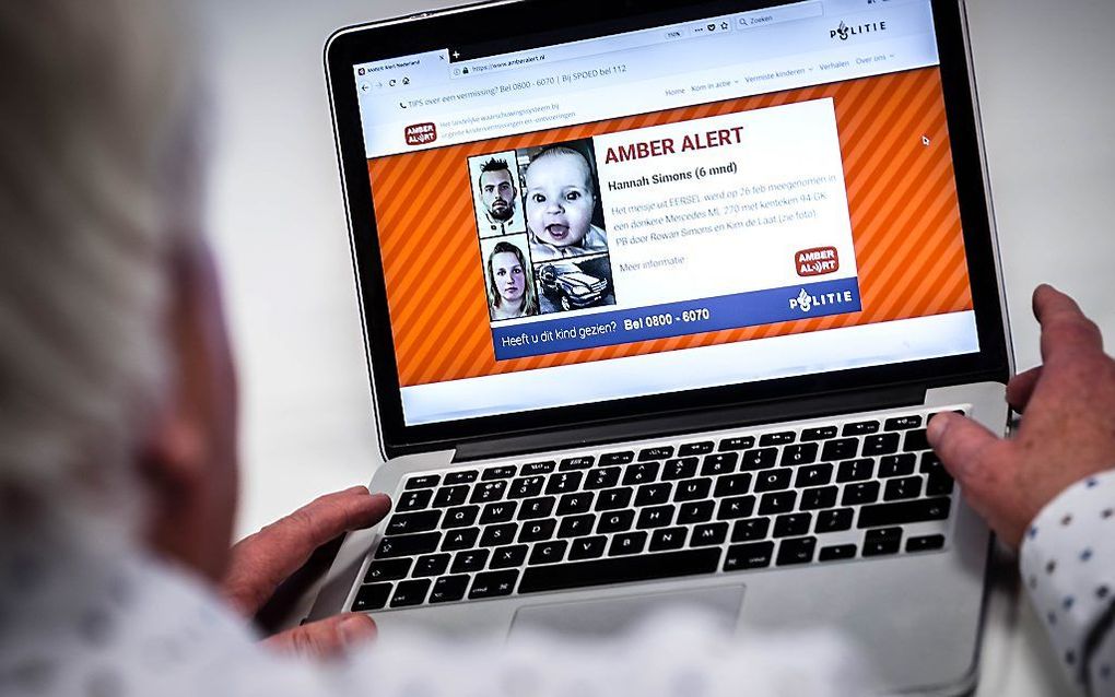 Maandag verzond de politie een amber alert voor een ontvoerde baby van zes maanden oud. beeld ANP