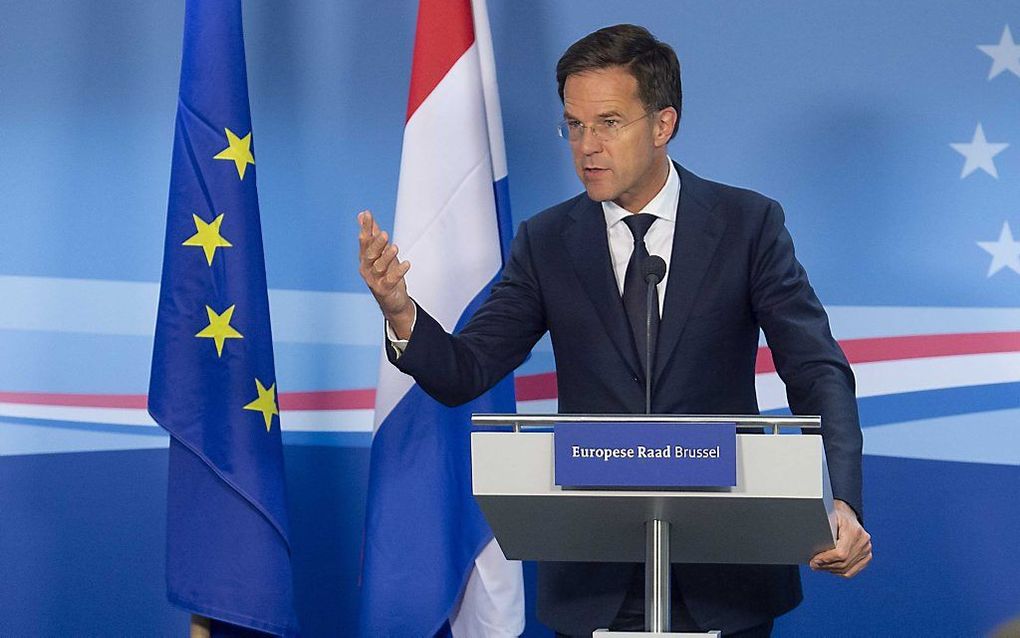 Rutte na de EU-top. beeld ANP