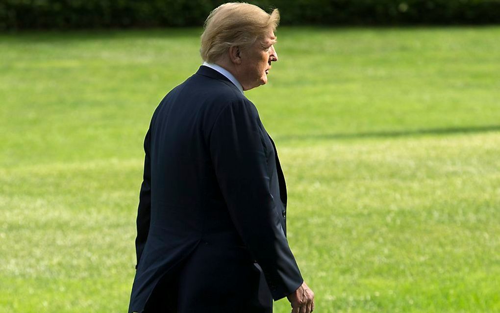 De Amerikaanse president Trump ontmoet op 16 juli in Helsinki zijn Russische ambtgenoot Poetin. De burgeroorlog in Syrië zal prominent op de agenda staan. beeld EPA, Michael Reynolds