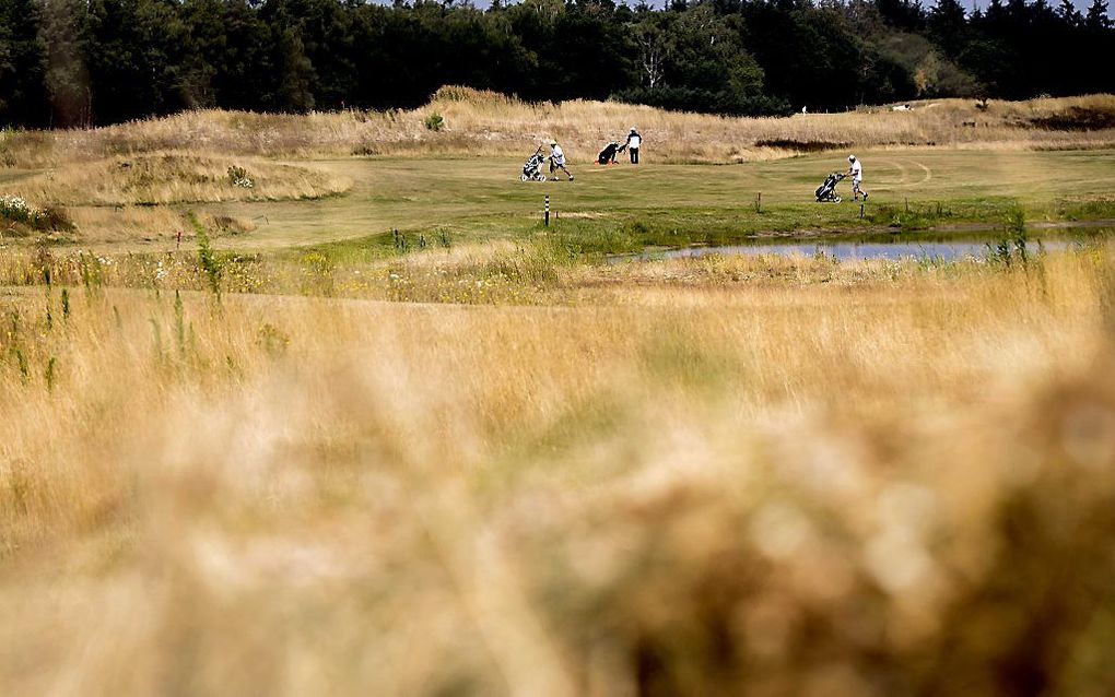 Droogte op een golfbaan in Someren. beeld ANP