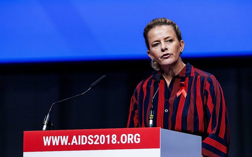 Prinses Mabel tijdens een lezing op de officiele opening van AIDS2018, de 22ste internationale conferentie over aids. beeld ANP, Robin van Lonkhuijsen