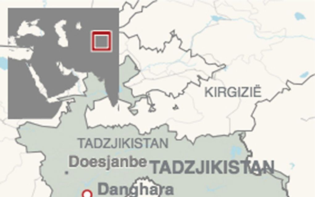 De kaart van Tadzjikistan. beeld ANP