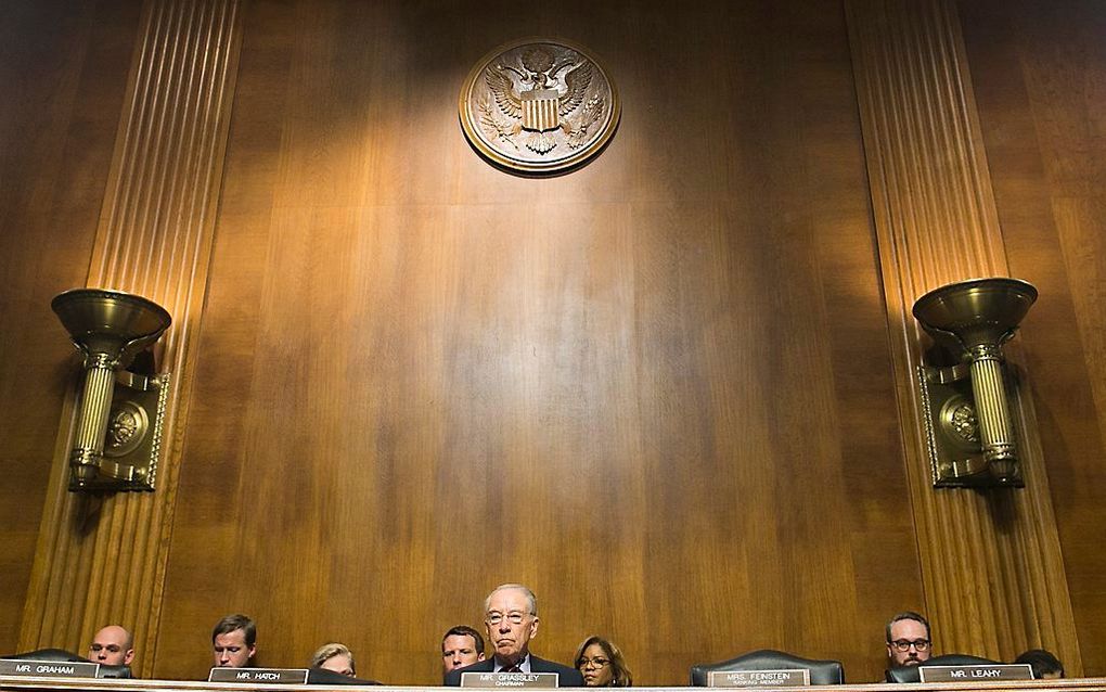 De juridische commissie van de Amerikaanse Senaat stemde vrijdag met de kleinst mogelijke meerderheid in met de voordracht van Brett Kavanaugh als opperrechter. beeld EPA, Michael Reynolds