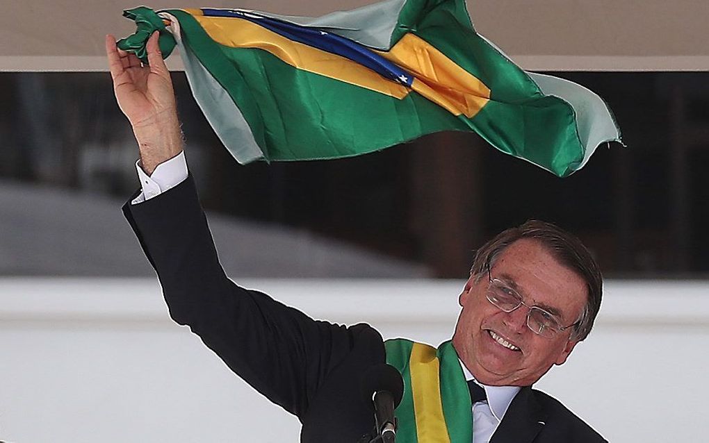 De dinsdag geïnaugureerde Braziliaanse president Jair Bolsonaro. beeld EPA, Mercelo Sayao