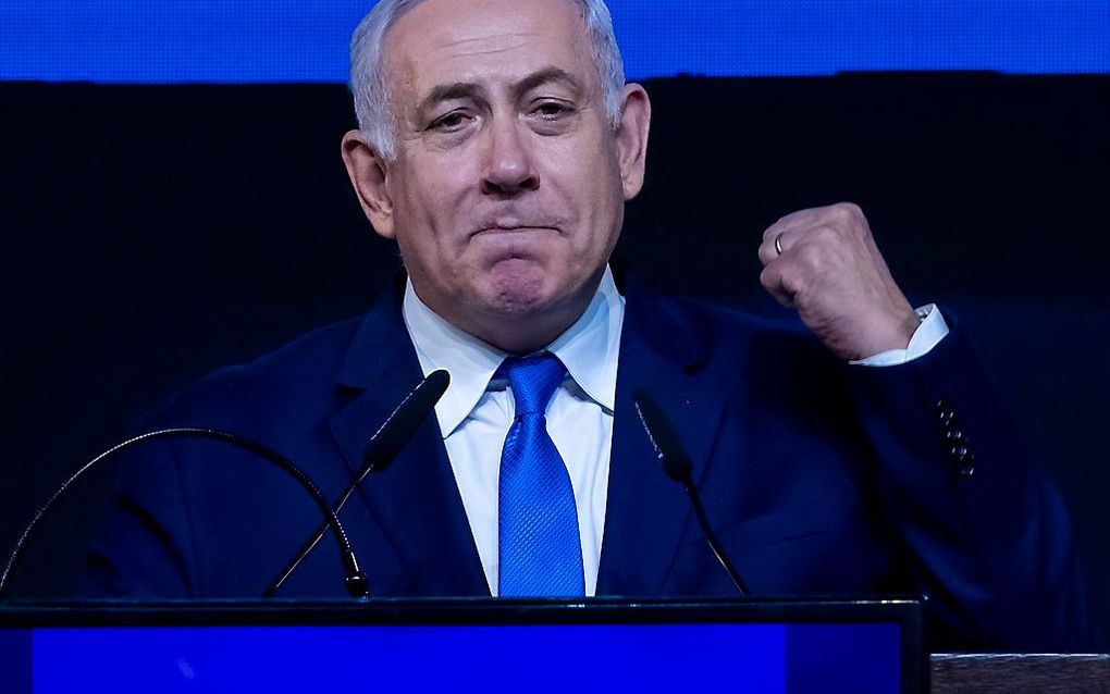 Benjamin Netanyahu mag zich naar alle waarschijnlijkheid opnieuw premier van Israël noemen.  beeld EPA, Jim Hollander