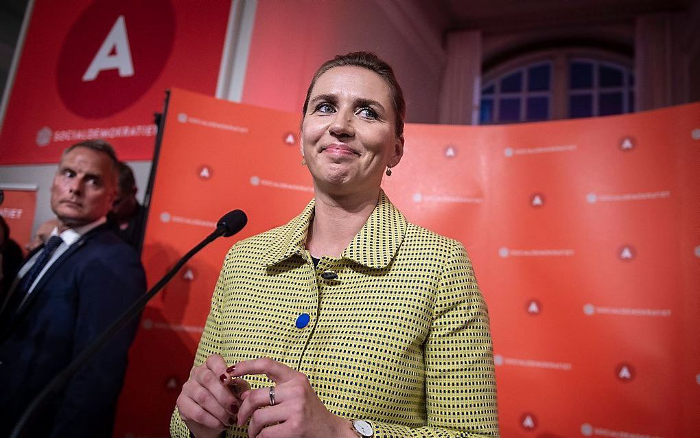 Mette Frederiksen, leider van de sociaaldemocraten. beeld EPA