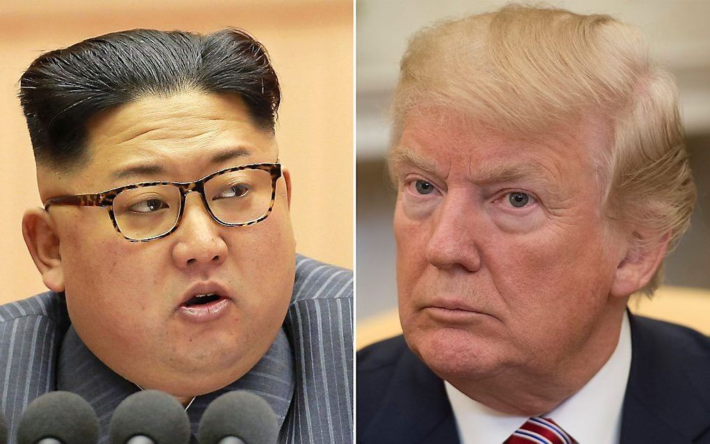 Kim Jong Un (l.) en Donald Trump. beeld AFP