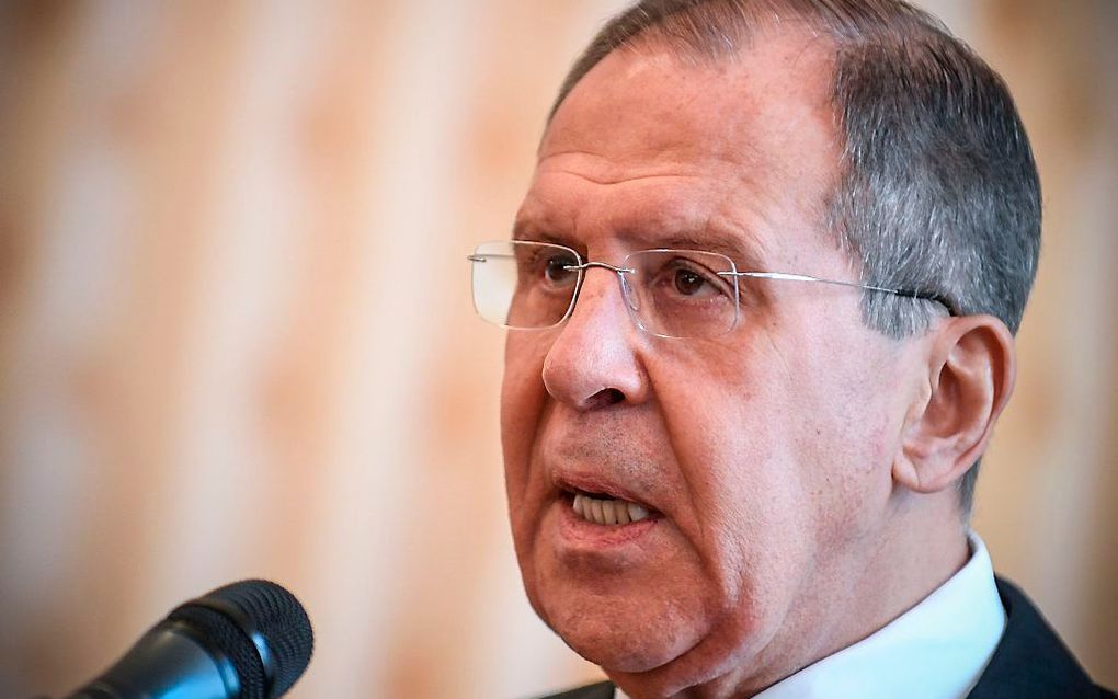 Russische minister van Buitenlandse Zaken, Lavrov. beeld AFP, Alexander NEMENOV