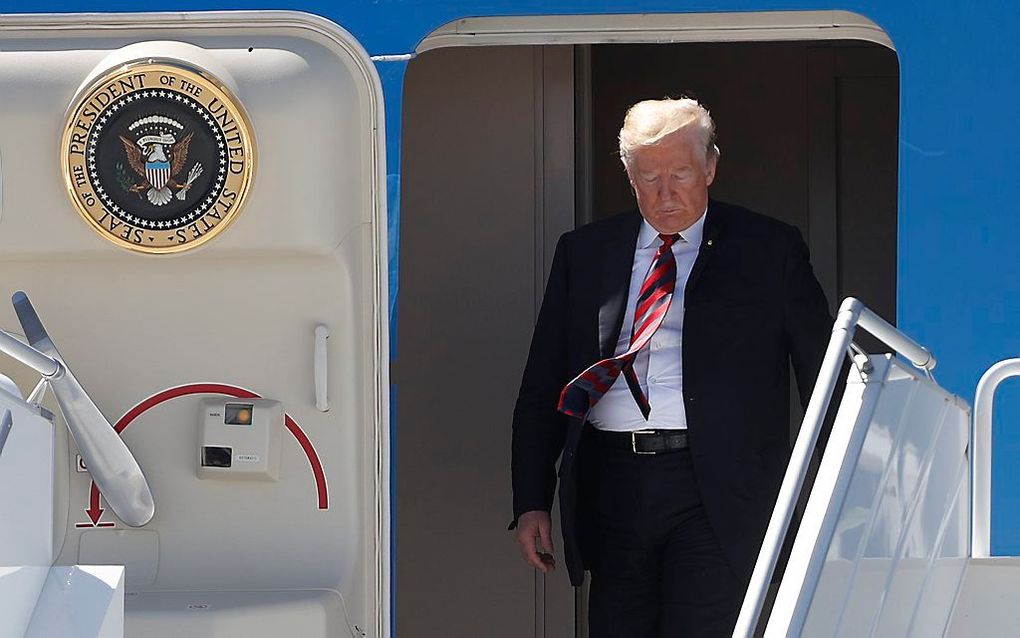 De Amerikaanse president zal woensdag en donderdag op de NAVO-top in Brussel aandringen op meer geld vanuit Europa. beeld AFP, Lars Hagberg