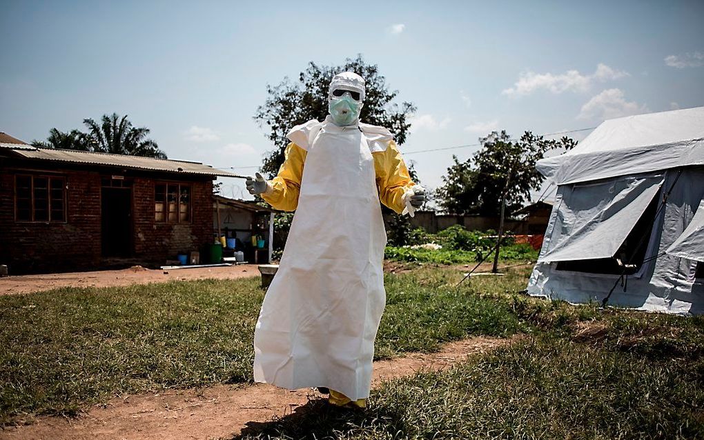 Gezondheidswerker in Beni, oost-Congo. beeld AFP, John Wessels