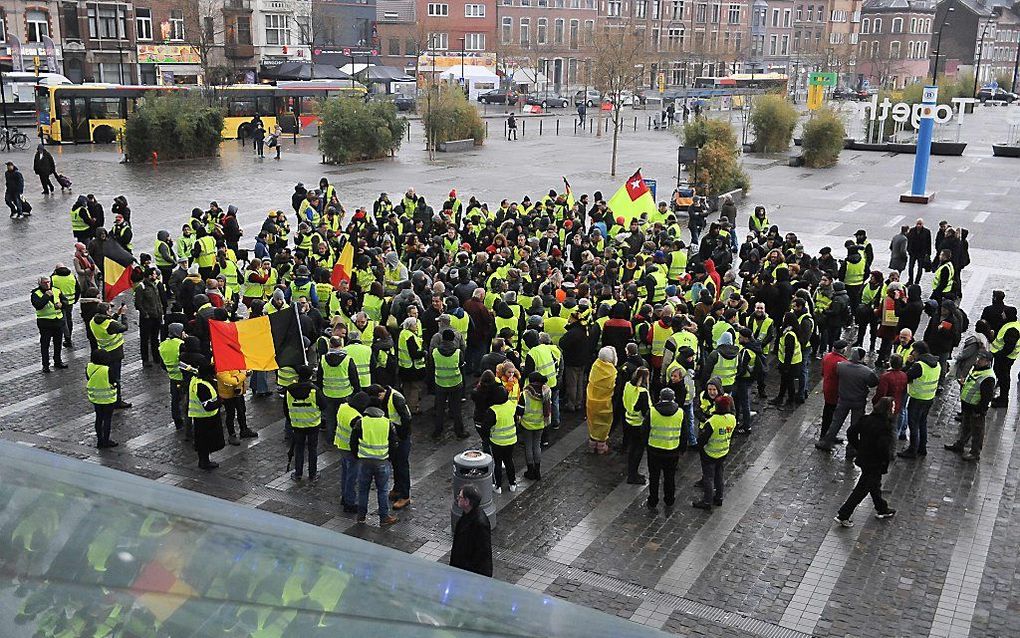 Herdenking voor de omgekomen man, zaterdag, in Luik. beeld AFP